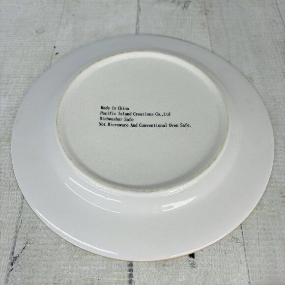 Pacific Island Creations Co Ltd WINE & CHEESE Bottle Fruit Words 8" Plate Set 4 - Picture 9 of 16